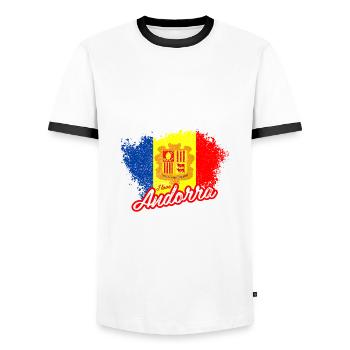 Ich liebe Andorra - Männer Kontrast-T-Shirt - Weiß/Schwarz - Vorne - AI Model Female 172 light (172cm) & AI Model Male 178 dark (178cm)