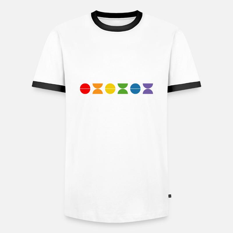 Rainbow fun - Men's Ringer Shirt - white/black