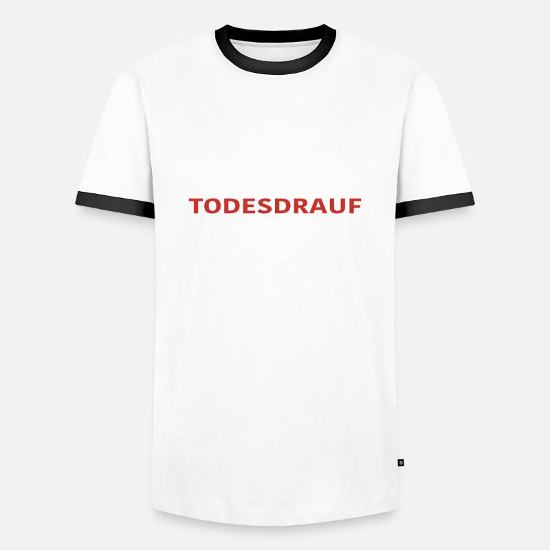 TODESDRAUF ROT - Männer Kontrast-T-Shirt - Weiß/Schwarz