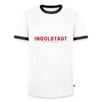 T-shirt Ingolstadt – parfait pour les fans - T-shirt contrasté Homme - blanc/noir - Devant - AI Model Female 172 light (172cm) & AI Model Male 178 dark (178cm)