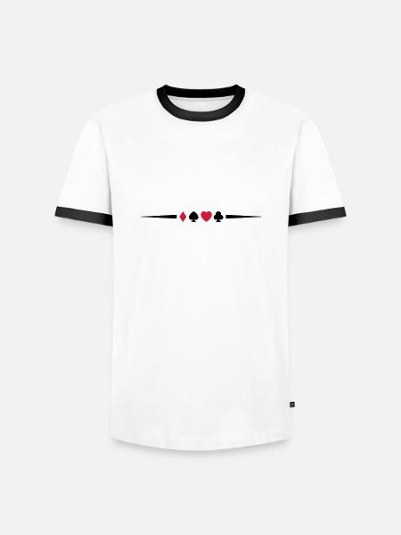 poker_symbol_design_2 - T-shirt contrasté Homme - blanc/noir