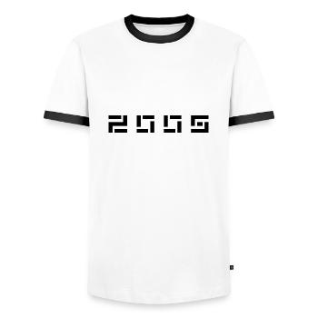 Geburtsjahr Geburtstag Born In - Made in 2005 - Männer Kontrast-T-Shirt - Weiß/Schwarz - Vorne - AI Model Female 172 light (172cm) & AI Model Male 178 dark (178cm)