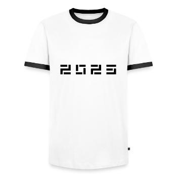 Geburtsjahr Geburtstag Born In - Made in 2023 - Männer Kontrast-T-Shirt - Weiß/Schwarz - Vorne - AI Model Female 172 light (172cm) & AI Model Male 178 dark (178cm)