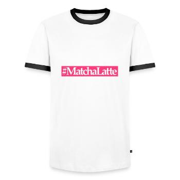 matcha latte - T-shirt contrasté Homme - blanc/noir - Devant - AI Model Female 172 light (172cm) & AI Model Male 178 dark (178cm)