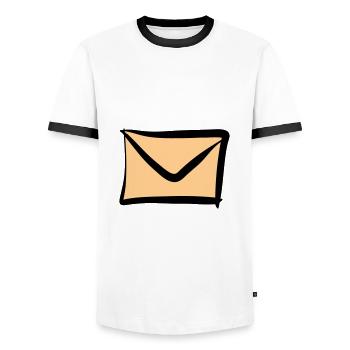 Letter / Envelope icon. Post / E-Mail. - Men's Ringer Shirt - white/black - Front - AI Model Female 172 light (172cm) & AI Model Male 178 dark (178cm)