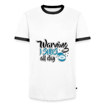Snus sans fumée anti-fumeurs nicotiniques non-fumeurs - T-shirt contrasté Homme - blanc/noir - Devant - AI Model Female 172 light (172cm) & AI Model Male 178 dark (178cm)