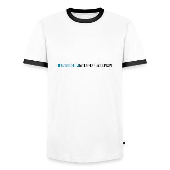 Leveling up big brother - Men's Ringer Shirt - white/black - Front - AI Model Female 172 light (172cm) & AI Model Male 178 dark (178cm)
