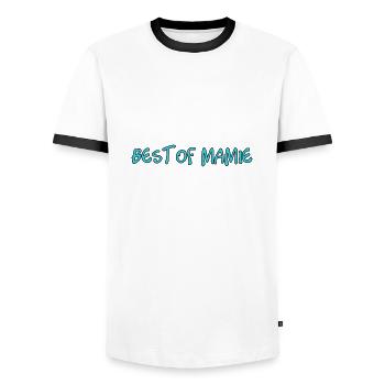 OMA. MUTTERTAG. ALLES GUTE ZUM OMA-TAG. ICH LIEBE DICH - Männer Kontrast-T-Shirt - Weiß/Schwarz - Vorne - AI Model Female 172 light (172cm) & AI Model Male 178 dark (178cm)