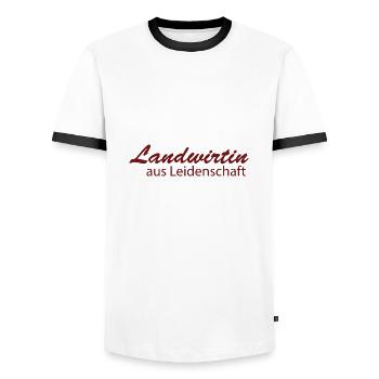 Landwirtin Feld Traktor Geschenk Landleben - Männer Kontrast-T-Shirt - Weiß/Schwarz - Vorne - AI Model Female 172 light (172cm) & AI Model Male 178 dark (178cm)