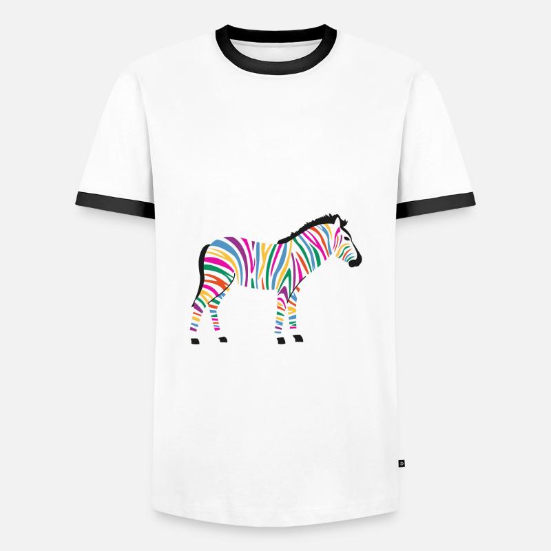 Das bunte Zebra - Männer Kontrast-T-Shirt - Weiß/Schwarz