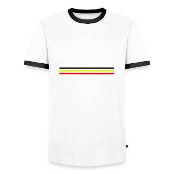 Stolz, ein BELGISCHER Unterstützer zu sein - großartig - Männer Kontrast-T-Shirt - Weiß/Schwarz - Vorne - AI Model Female 172 light (172cm) & AI Model Male 178 dark (178cm)