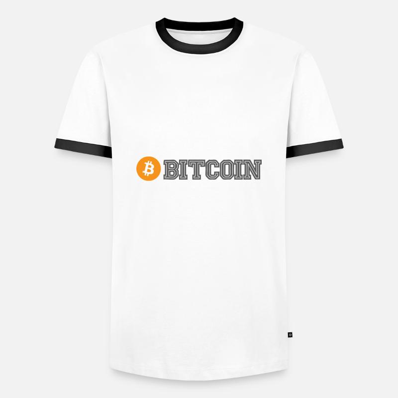 Bitcoin (Bitcoin) - Männer Kontrast-T-Shirt - Weiß/Schwarz