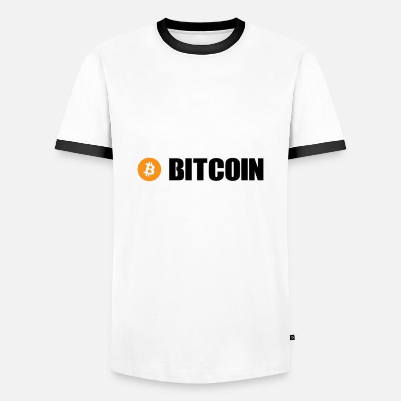 Bitcoin - Männer Kontrast-T-Shirt - Weiß/Schwarz