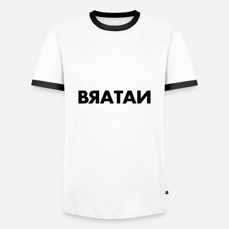Bratan - Men's Ringer Shirt - white/black