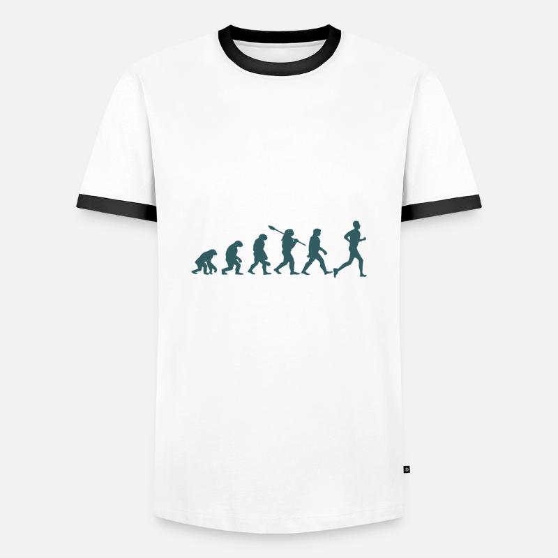 Evolution du marathon - T-shirt contrasté Homme - blanc/noir