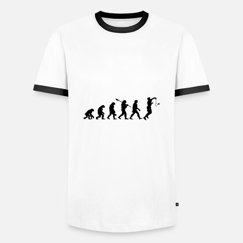 Badminton Evolution Badminton Player - Men's Ringer Shirt - white/black