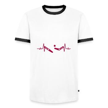 Pinball Arcade Spiel - Männer Kontrast-T-Shirt - Weiß/Schwarz - Vorne - AI Model Female 172 light (172cm) & AI Model Male 178 dark (178cm)