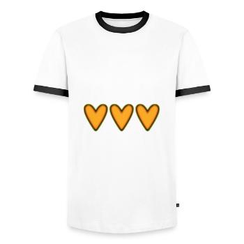 MOTHER's DAY. HAPPY MOTHER'S DAY. MOM. I LOVE YOU - Men's Ringer Shirt - white/black - Front - AI Model Female 172 light (172cm) & AI Model Male 178 dark (178cm)