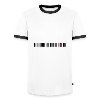 Turkey - Männer Kontrast-T-Shirt - Weiß/Schwarz - Vorne - AI Model Female 172 light (172cm) & AI Model Male 178 dark (178cm)