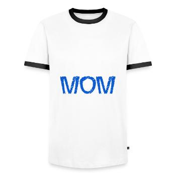 MAMA. MAMA. MUTTERTAG. ALLES GUTE ZUM GEBURTSTAG DER MUTTER - Männer Kontrast-T-Shirt - Weiß/Schwarz - Vorne - AI Model Female 172 light (172cm) & AI Model Male 178 dark (178cm)