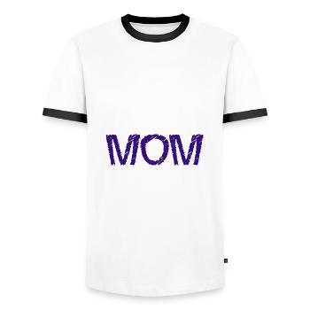 MAMA. MAMA. MUTTERTAG. ALLES GUTE ZUM GEBURTSTAG DER MUTTER - Männer Kontrast-T-Shirt - Weiß/Schwarz - Vorne - AI Model Female 172 light (172cm) & AI Model Male 178 dark (178cm)