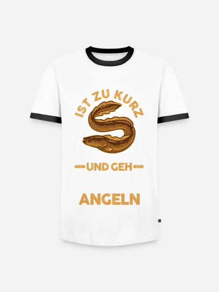Angeln Angler Aal - Männer Kontrast-T-Shirt - Weiß/Schwarz