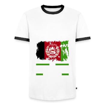 Afghanistan Afghane Afghanisches - Männer Kontrast-T-Shirt - Weiß/Schwarz - Vorne - AI Model Female 172 light (172cm) & AI Model Male 178 dark (178cm)