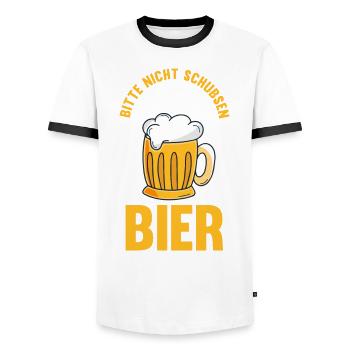 Party Saufspruch Bier - Männer Kontrast-T-Shirt - Weiß/Schwarz - Vorne - AI Model Female 172 light (172cm) & AI Model Male 178 dark (178cm)