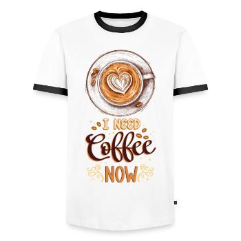 Café Amateur de Café Tasse à café Barista Vintage - T-shirt contrasté Homme - blanc/noir - Devant - AI Model Female 172 light (172cm) & AI Model Male 178 dark (178cm)