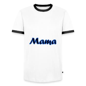 BONNE FÊTE MAMAN. MAMAN. FÊTE DES MÈRES - T-shirt contrasté Homme - blanc/noir - Devant - AI Model Female 172 light (172cm) & AI Model Male 178 dark (178cm)