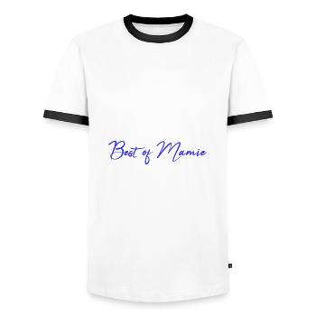 GRANNY. MOTHER's DAY. HAPPY BIRTHDAY GRANNY. I LOVE YOU - Men's Ringer Shirt - white/black - Front - AI Model Female 172 light (172cm) & AI Model Male 178 dark (178cm)