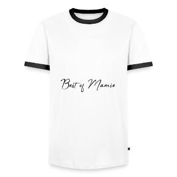 GRANNY. MOTHER's DAY. HAPPY BIRTHDAY GRANNY. I LOVE YOU - Men's Ringer Shirt - white/black - Front - AI Model Female 172 light (172cm) & AI Model Male 178 dark (178cm)