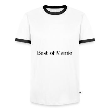 GRANNY. MOTHER's DAY. HAPPY BIRTHDAY GRANNY. I LOVE YOU - Men's Ringer Shirt - white/black - Front - AI Model Female 172 light (172cm) & AI Model Male 178 dark (178cm)