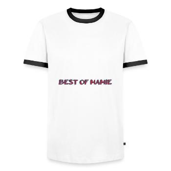 GRANNY. MOTHER's DAY. HAPPY BIRTHDAY GRANNY. I LOVE YOU - Men's Ringer Shirt - white/black - Front - AI Model Female 172 light (172cm) & AI Model Male 178 dark (178cm)
