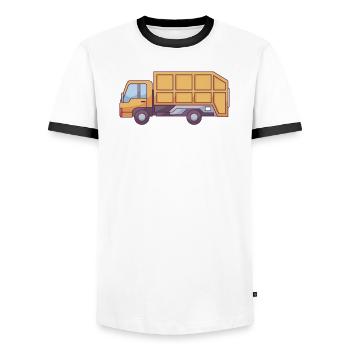 Müll Erpresser Straßenarbeiter Outfits Spruch - Männer Kontrast-T-Shirt - Weiß/Schwarz - Vorne - AI Model Female 172 light (172cm) & AI Model Male 178 dark (178cm)