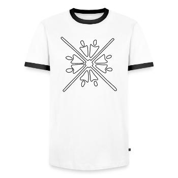 Ornament - Vectorgraphic - Men's Ringer Shirt - white/black - Front - AI Model Female 172 light (172cm) & AI Model Male 178 dark (178cm)