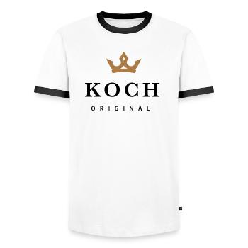 Cook - Men's Ringer Shirt - white/black - Front - AI Model Female 172 light (172cm) & AI Model Male 178 dark (178cm)
