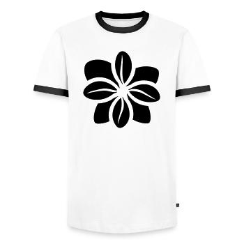 Flower - Men's Ringer Shirt - white/black - Front - AI Model Female 172 light (172cm) & AI Model Male 178 dark (178cm)