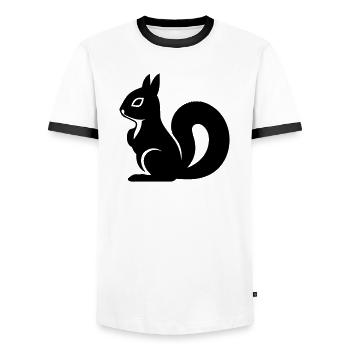 écureuil - T-shirt contrasté Homme - blanc/noir - Devant - AI Model Female 172 light (172cm) & AI Model Male 178 dark (178cm)