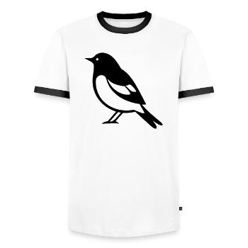 Little bird - Men's Ringer Shirt - white/black - Front - AI Model Female 172 light (172cm) & AI Model Male 178 dark (178cm)