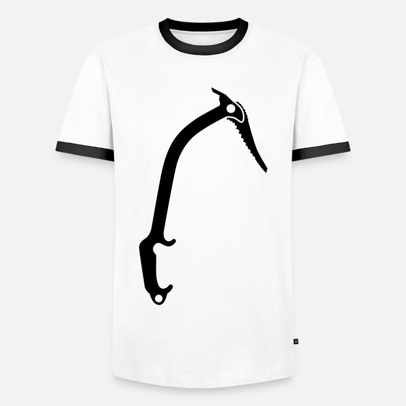 Kletterausrüstung eispickel - Männer Kontrast-T-Shirt - Weiß/Schwarz