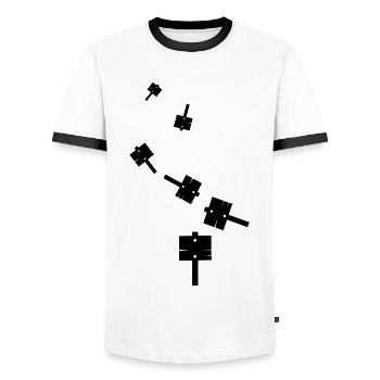 Icône de signalisation - T-shirt contrasté Homme - blanc/noir - Devant - AI Model Female 172 light (172cm) & AI Model Male 178 dark (178cm)