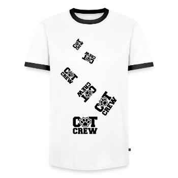 Équipage Cat - T-shirt contrasté Homme - blanc/noir - Devant - AI Model Female 172 light (172cm) & AI Model Male 178 dark (178cm)