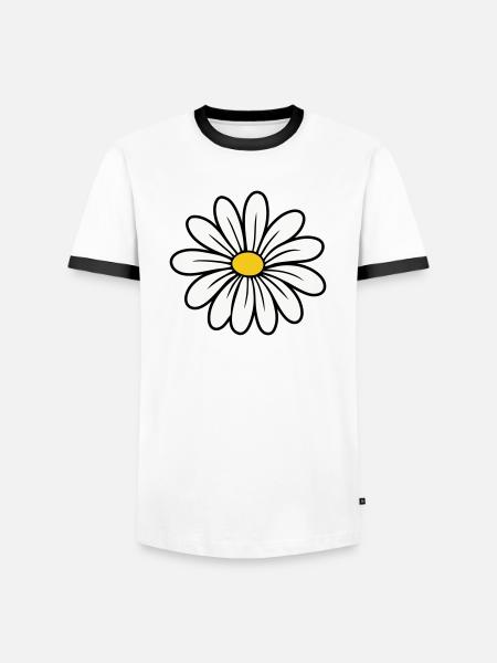 Gänseblümchen - Männer Kontrast-T-Shirt - Weiß/Schwarz
