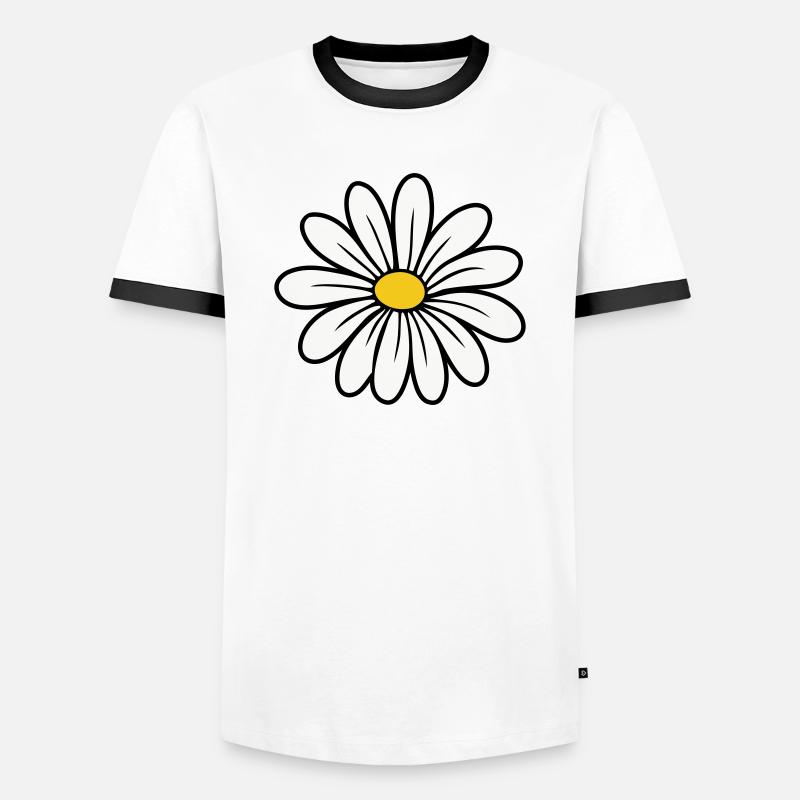 Gänseblümchen - Männer Kontrast-T-Shirt - Weiß/Schwarz