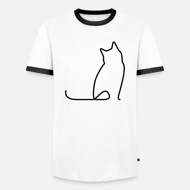 Cat 01 - Men's Ringer Shirt - white/black