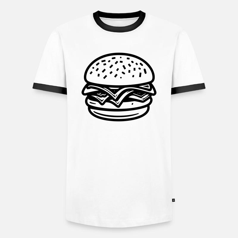 Hamburger - Männer Kontrast-T-Shirt - Weiß/Schwarz