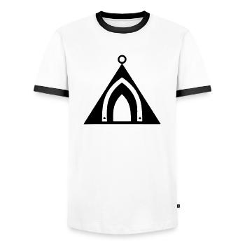 tente de camping - T-shirt contrasté Homme - blanc/noir - Devant - AI Model Female 172 light (172cm) & AI Model Male 178 dark (178cm)