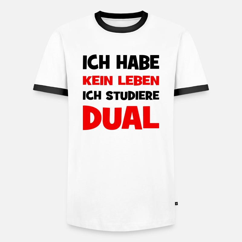 Duales Studium - Männer Kontrast-T-Shirt - Weiß/Schwarz