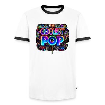 The Coolest Pop 13 - Männer Kontrast-T-Shirt - Weiß/Schwarz - Vorne - AI Model Female 172 light (172cm) & AI Model Male 178 dark (178cm)